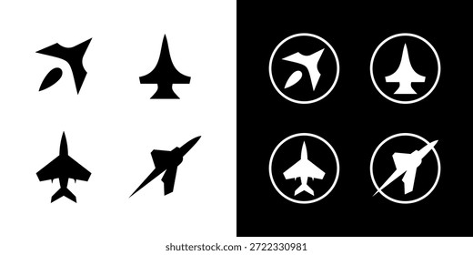Jet-Symbol Logo Ebene Satz einzelne Grafik
