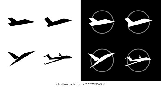 Jet-Symbol Logo Ebene Satz einzelne Grafik