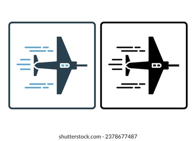 jet icon. icon related to speed, aviation. suitable for web site, app, user interfaces, printable etc. Solid icon style. Simple vector design editable