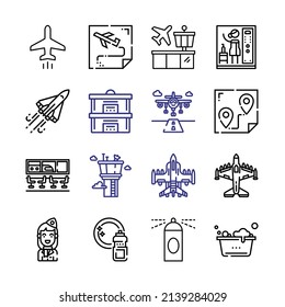 conjunto de iconos de chorro con iconos de línea. Estilo De Línea Delgada Moderna. Adecuado para Web e Icono móvil. Ilustración del vector EPS 10.