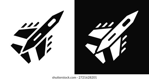 Jet-Symbol weißer und schwarzer Hintergrund