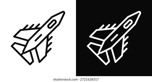 Jet-Symbol weißer und schwarzer Hintergrund