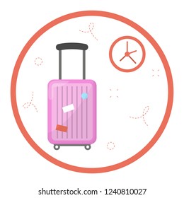 Jet lag problem after travel in different time zone. International transportation concept. Isolated vector illustration