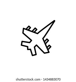 Jet line icon. Warplane, fighter, bomber. Aircraft concept. Vector illustration can be used for topics like air force, military, defense