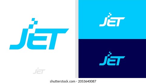 JET LOGO WORDMARK DIGITAL FAST SPEED EDITABLE