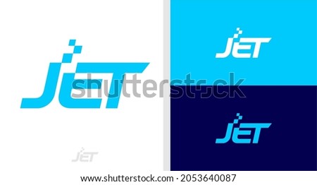 JET LOGO WORDMARK DIGITAL FAST SPEED EDITABLE
