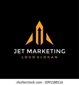 Jet Marketing Up orange logo vector image
