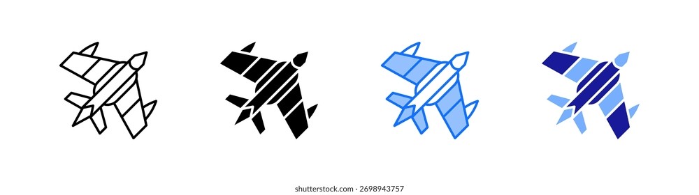 Conjunto de ícone de estilo múltiplo Jet Vetor