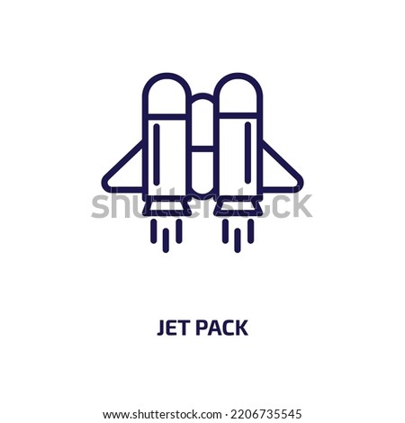 jet pack icon from astronomy collection. Thin linear jet pack, jet, air outline icon isolated on white background. Line vector jet pack sign, symbol for web and mobile