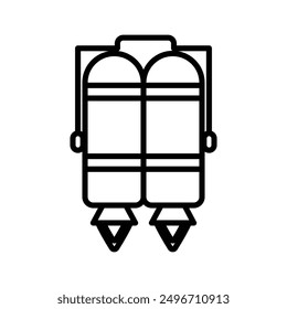 Jet pack icon linear logo mark in black and white
