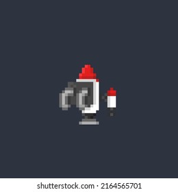 jet pack rocket in pixel art style