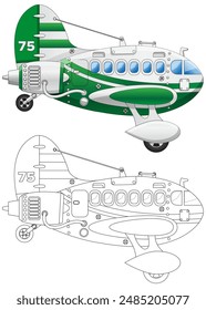 Jet passenger plane. Side view. Isolated on white background. Vector illustration.