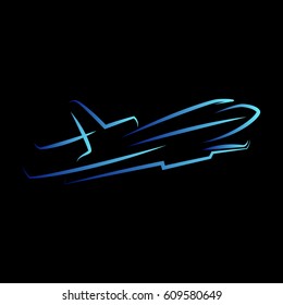 jet plane abstract vector logo