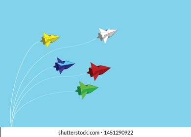 Jet Plane - Illustration of jets of different colors in the background plane.