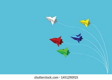 Jet Plane - Illustration of jets of different colors in the background plane.