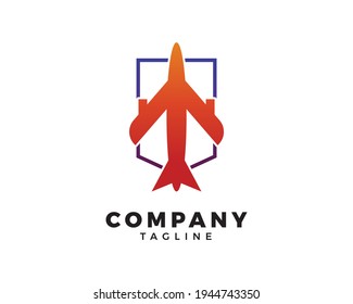 Jet plane logo design template