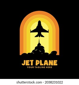 Jet plane logo design template