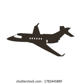 Jet-Flugzeug Silhouette Vektordesign. Kampfflugzeug. Privatjet. Kleinflugzeug