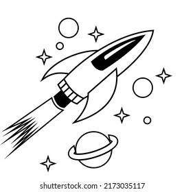 imagen de línea de avión a espacio para niños aprendiendo color 