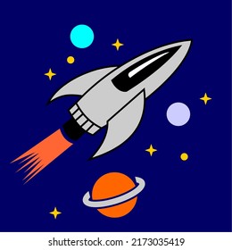 jet plane to space vector illustration