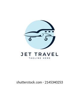 jet plane travel logo design template