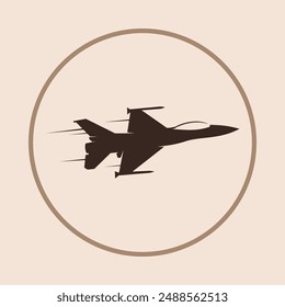 Jet plane trendy icon cheerful abstract vector illustration colorful artwork design