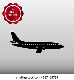 Jet Plane Vector Icon Illustration