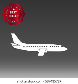 Jet Plane Vector Icon Illustration