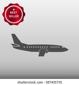 Jet Plane Vector Icon Illustration