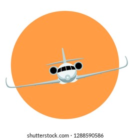 jet plane, vector illustration ,flat style, front side