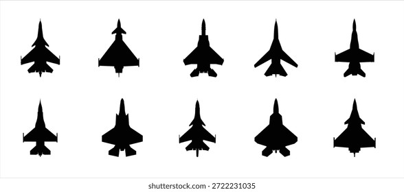 Jet Silhouette Illustration Vektorsatz 