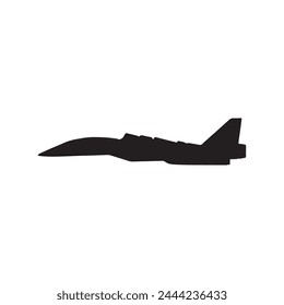 jet silhouette vector isolated black on white background