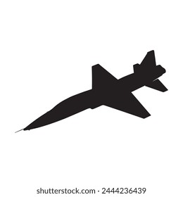 jet silhouette vector isolated black on white background