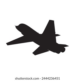 jet silhouette vector isolated black on white background
