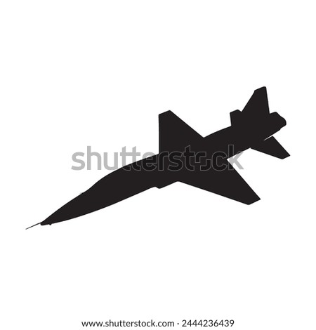 jet silhouette vector isolated black on white background