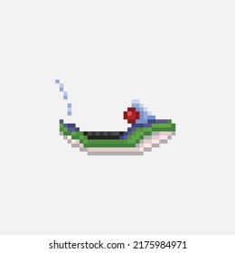 jet ski boat in pixel art style