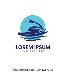 jet ski kreative logo design moderne minimalkonzept strand ozean urlaub reise