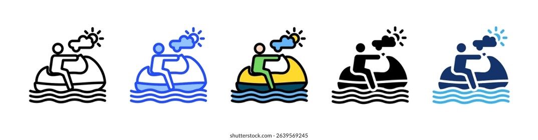 Jet Ski Icon Collection With Multiple Styles