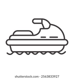 Jet Ski Icon Depicting a Watercraft in Black and White