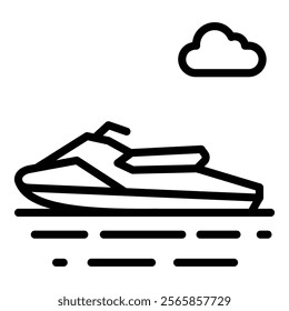 Jet Ski Icon Element For Design
