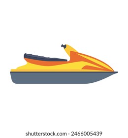 jet ski icon isolated on white background. Summer rest. Sea vacation. ector illustration in flat design.