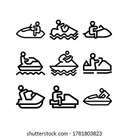 jet ski icon or logo isolated sign symbol vector illustration - Collection of high quality black style vector icons
