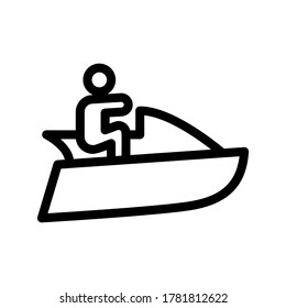 jet ski icon or logo isolated sign symbol vector illustration - high quality black style vector icons
