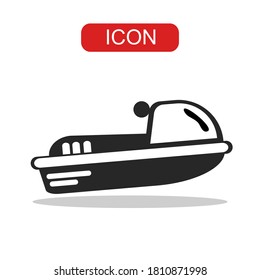 Jet ski icon on  white background.