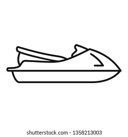 Jet ski icon. Outline jet ski vector icon for web design isolated on white background