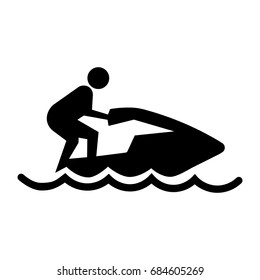 Jet Ski Icon Sign.