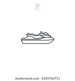 Jet-Ski-Symbol, Vektorgrafik einzeln auf weißem Hintergrund