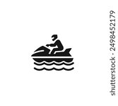 Jet ski icon vector. EPS 10 editable vector