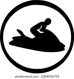 jet ski icon vector isolate on white background