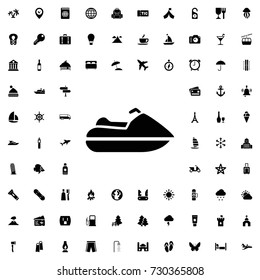 Jet ski icon vector isolated on white background. set of filled tourism icons.